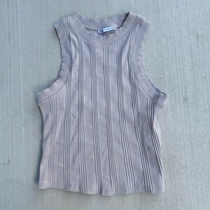Zara Ribbed Tank Beige Womens Size Large